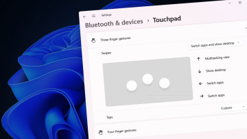 The Settings app with touchpad options in Windows 11